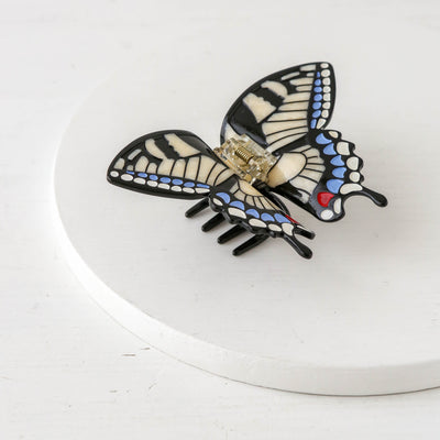Hand Painted Cellulose Hair Claw - Swallowtail Butterfly
