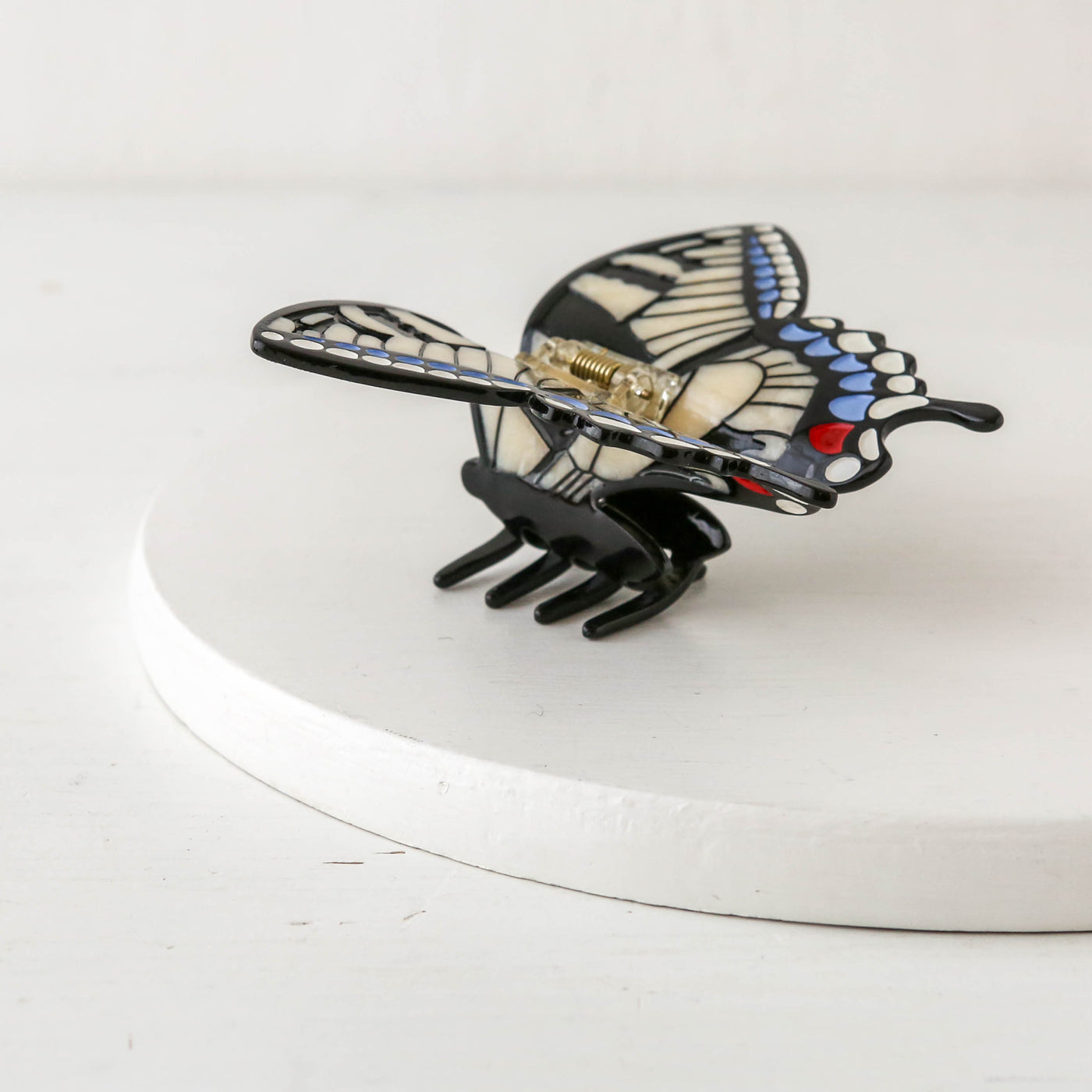 Hand Painted Cellulose Hair Claw - Swallowtail Butterfly