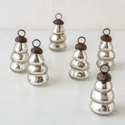 Glass Christmas Tree Place Name Holder - Pack of 6