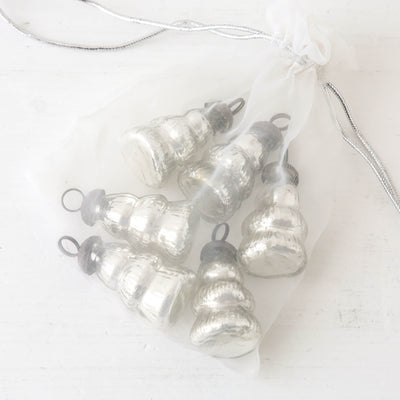 Glass Christmas Tree Place Name Holder - Pack of 6