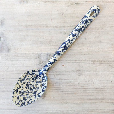 Splatter Enamel Slotted Serving Spoon