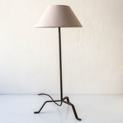 Elegant Metal Table Lamp with Small Grey Shade