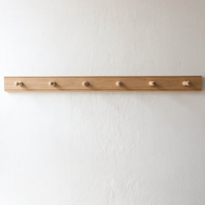 Oak Shaker Peg Rail - 6 Pegs