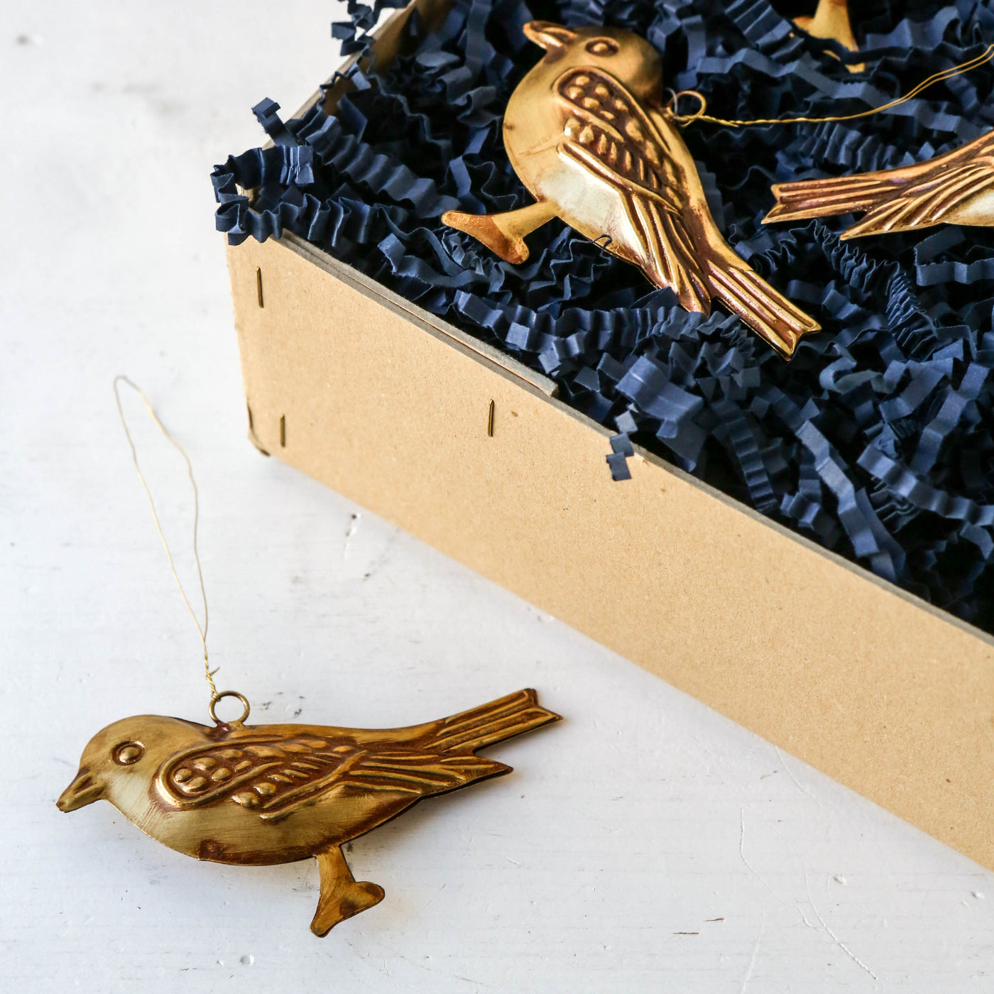 Hanging Brass Bird Tree Decoration