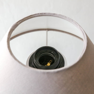 Elegant Metal Table Lamp with Small Grey Shade