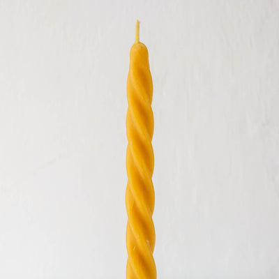 Twisted Natural Beeswax Dinner Candle