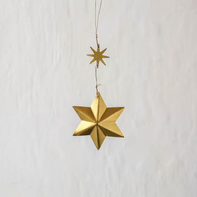 Hanging Brass Star Tree Decoration