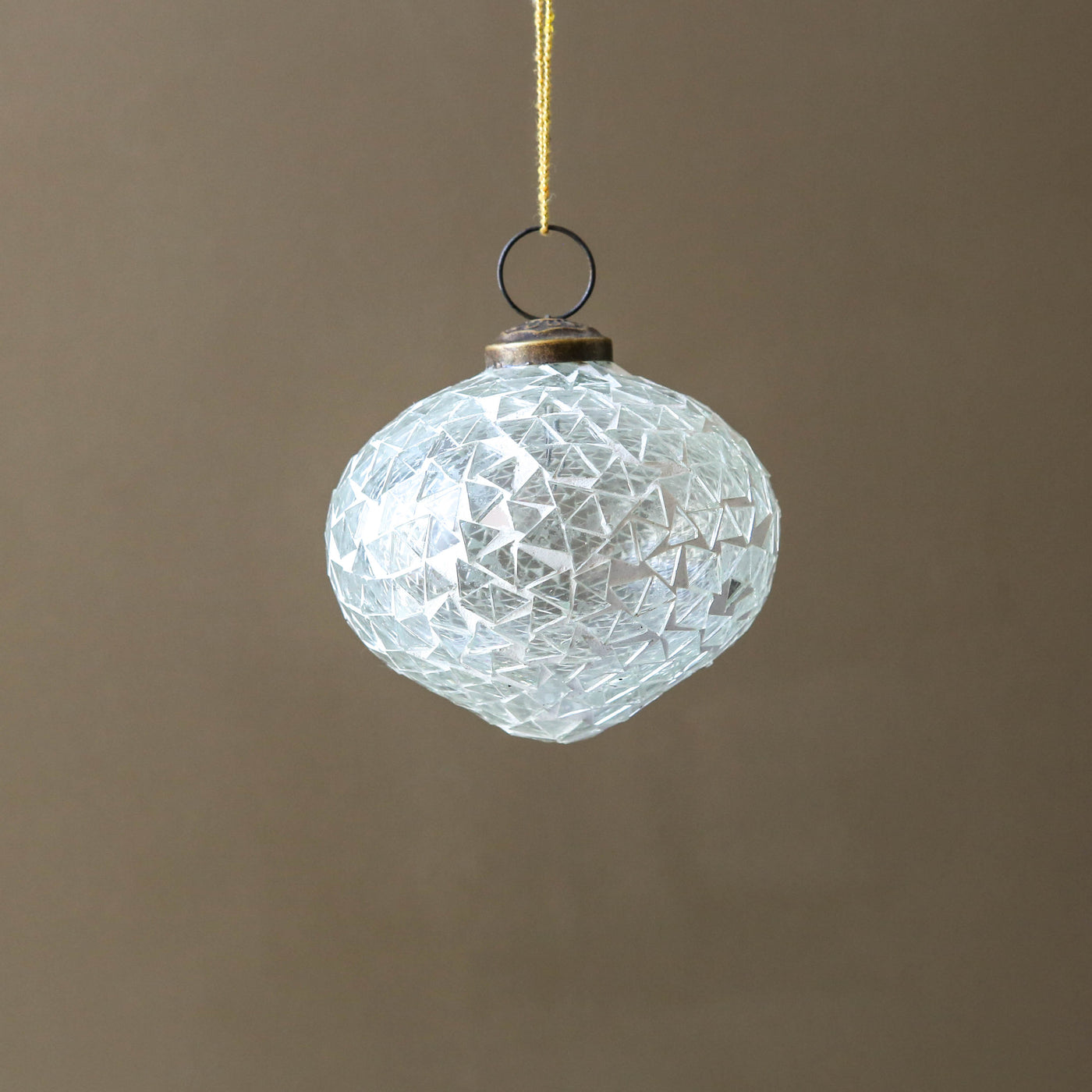 Nadine Glass Ornament - White