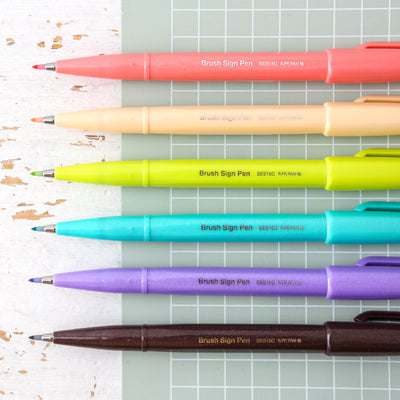 SALE Pentel Touch Brush Tip Sign Pen - Vacation Colours