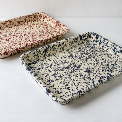 Splatter Enamel Rectangular Tray