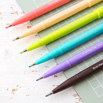 SALE Pentel Touch Brush Tip Sign Pen - Vacation Colours