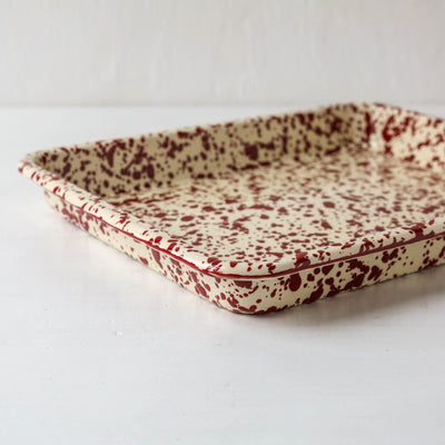 Splatter Enamel Rectangular Tray