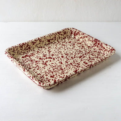 Splatter Enamel Rectangular Tray