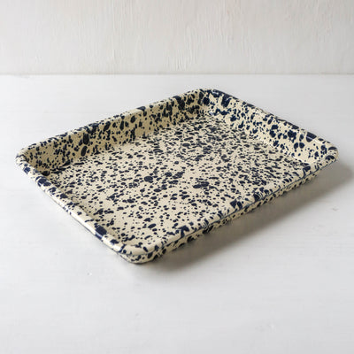Splatter Enamel Rectangular Tray
