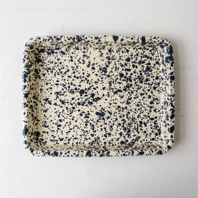Splatter Enamel Rectangular Tray
