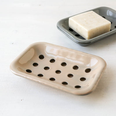 Enamel Soap Dish - Sand