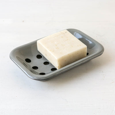 Enamel Soap Dish - Grey