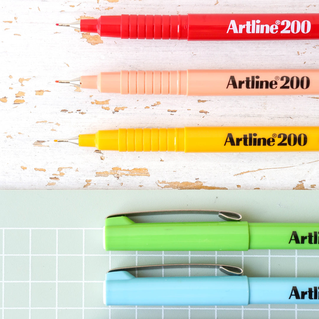 Artline 200 Penne Fineliner Giallo - Confezione Da 12 | Punta 0.4mm | Per Disegno Tecnico - Foto 2