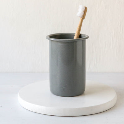 Enamel Bathroom Tumbler - Grey