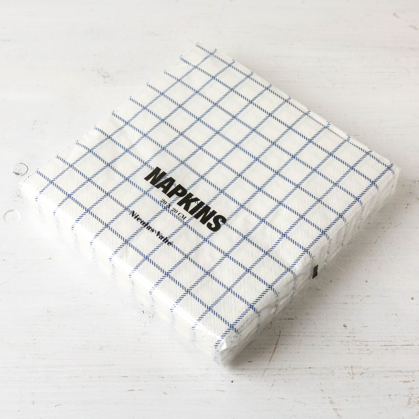 Pack of Paper Napkins - Blue Check