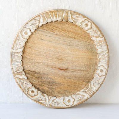 Decorative Round Mango Wood Chopping Board