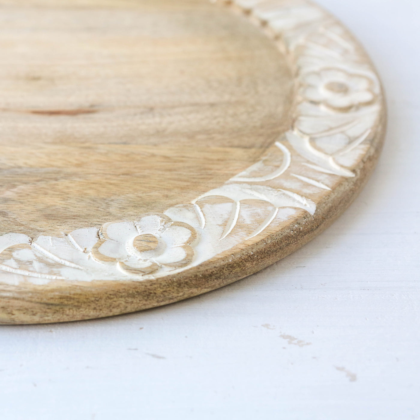Decorative Round Mango Wood Chopping Board