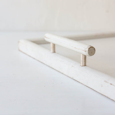 Vintage White Handled Tray