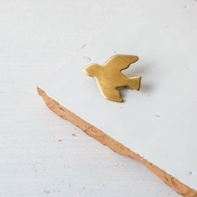 Brass Bird Brooch - Pigeon