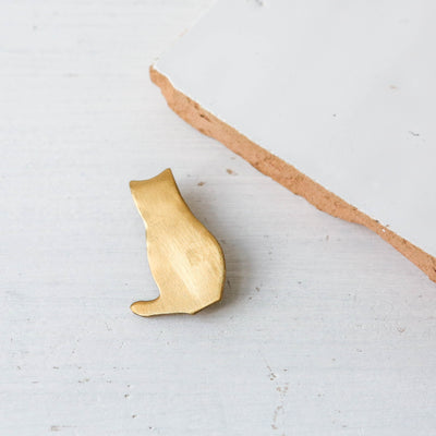 Brass Brooch - Goban the Cat