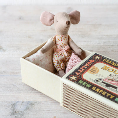 Little Sister Mouse Toy in Matchbox