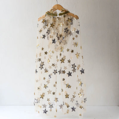 Hooded Fairy Dress Up Cloak - Gold & Silver Sequin
