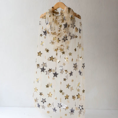 Hooded Fairy Dress Up Cloak - Gold & Silver Sequin