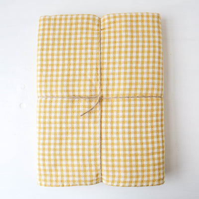 Linen Cotton Tablecloth - Lemon Gingham 160x250cm