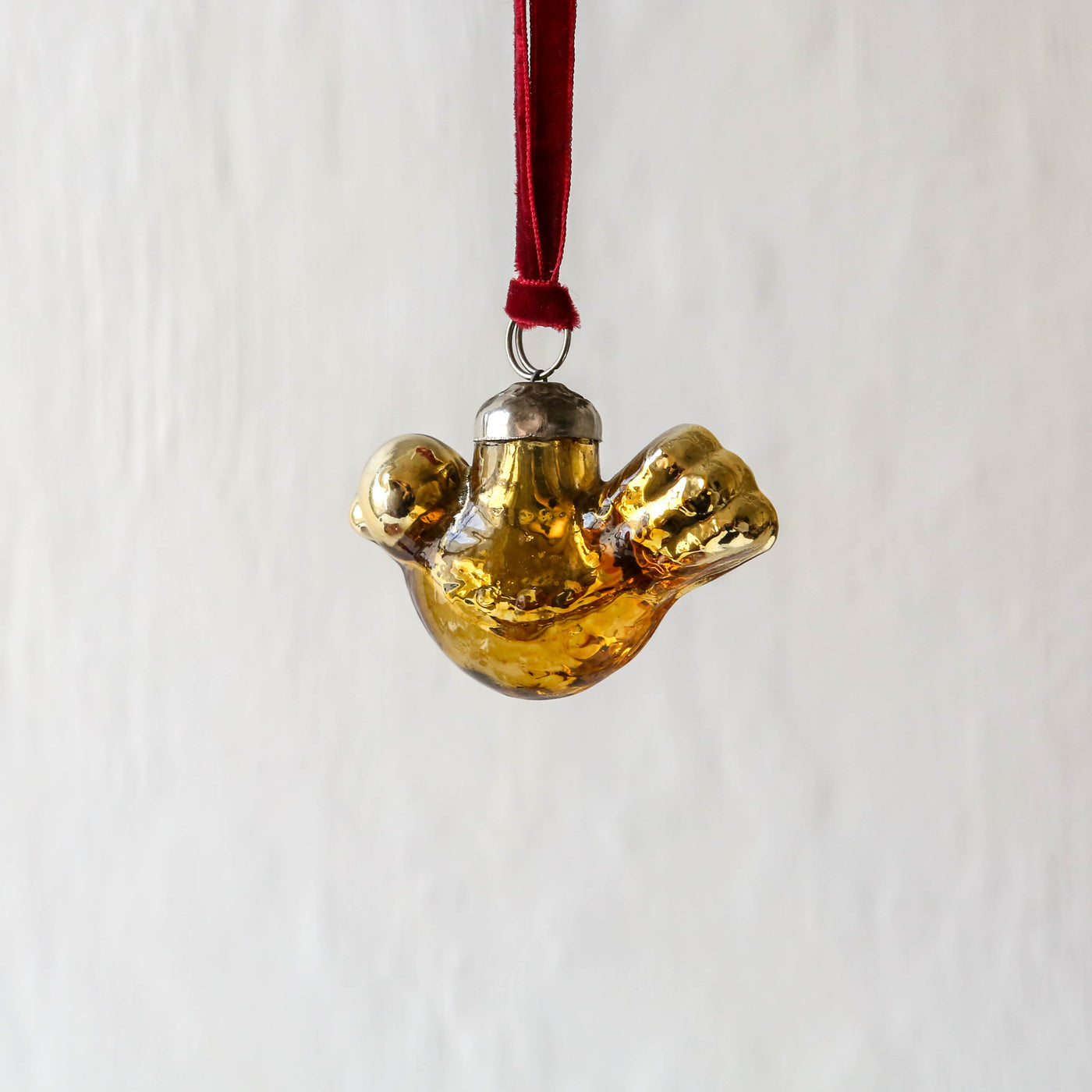 6cm Gold Bird Glass Bauble