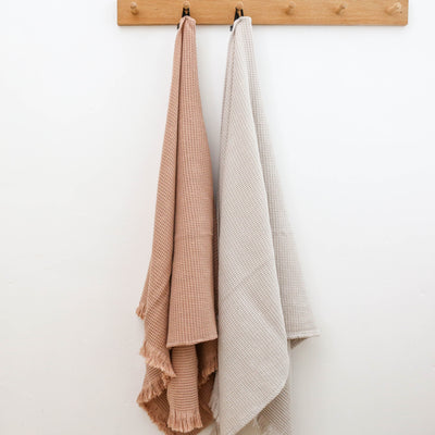 Waffle Cotton Bath Towel - Cream