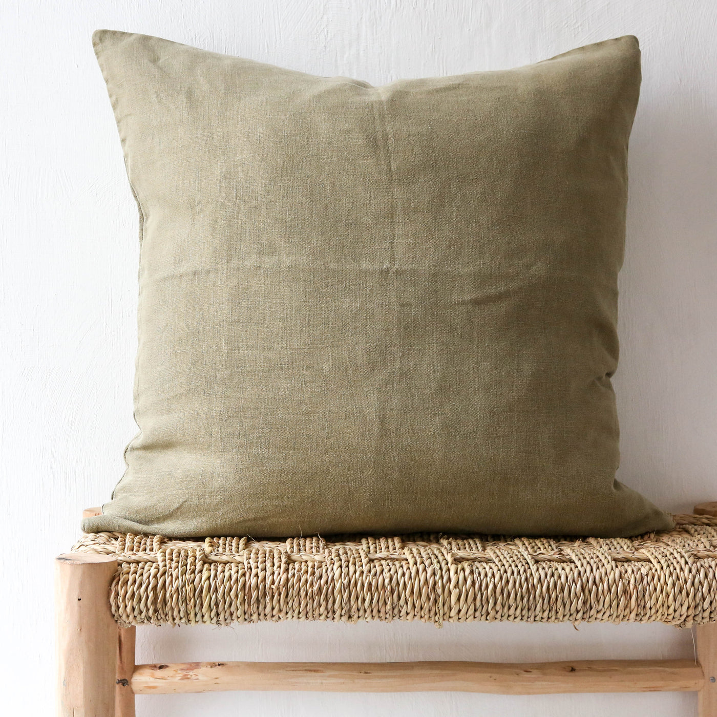 Linen Cushion Cover - Moss Green