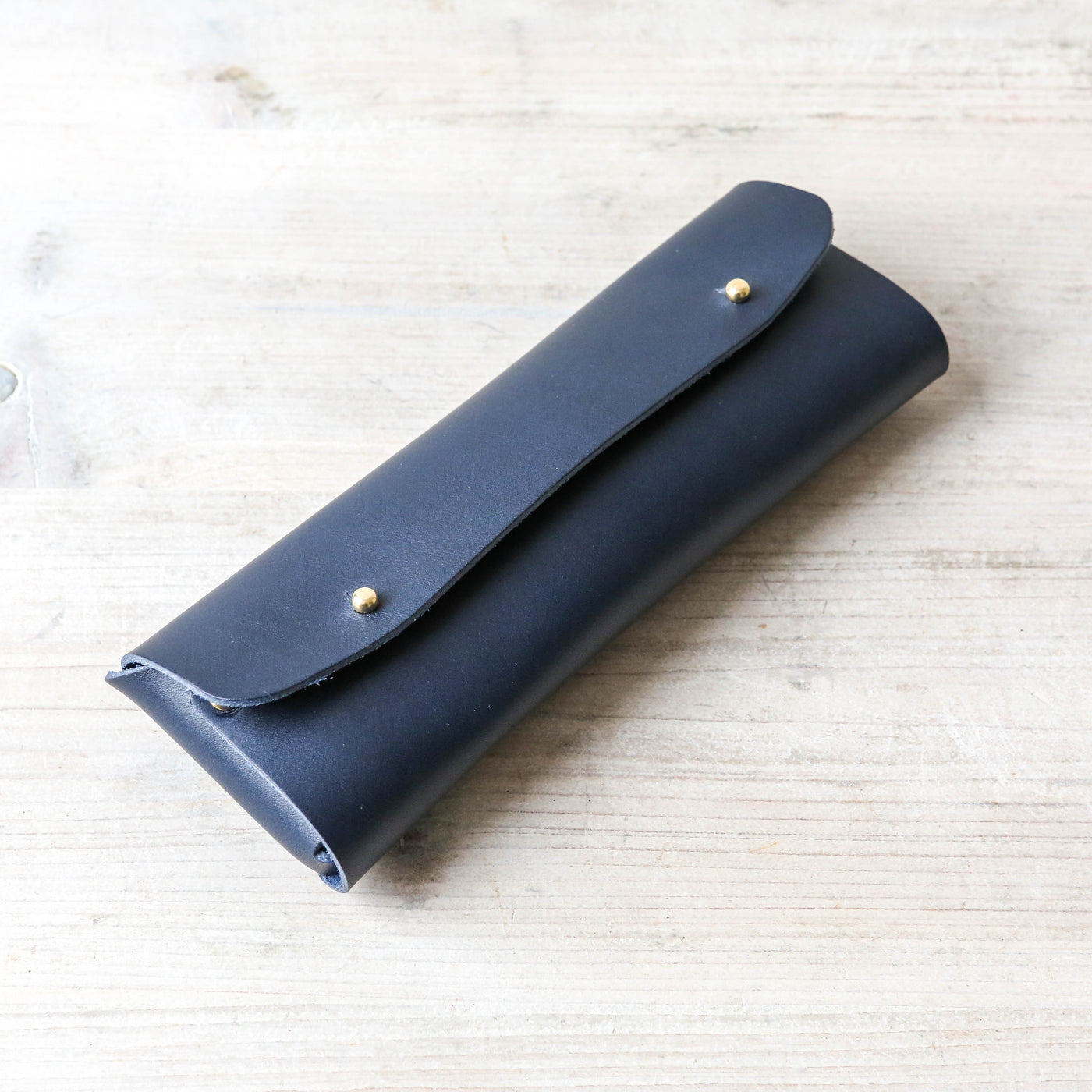 Luxury Leather Pencil Case - Blue