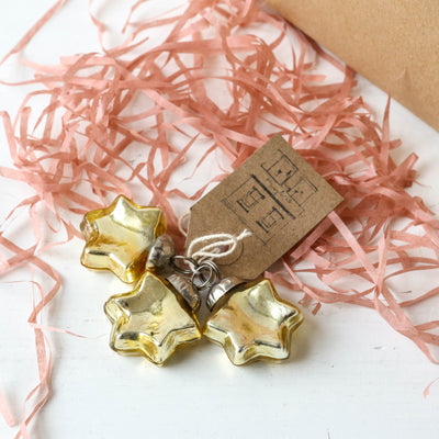 Gold 3cm Star Bauble - Pack of 3