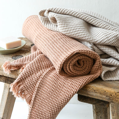 Waffle Cotton Bath Towel - Pigeon