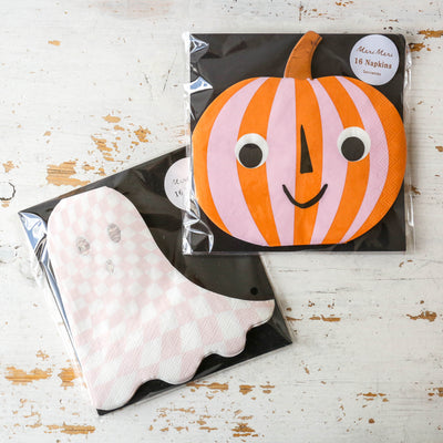 Pink & Orange Stripy Pumpkin Napkins