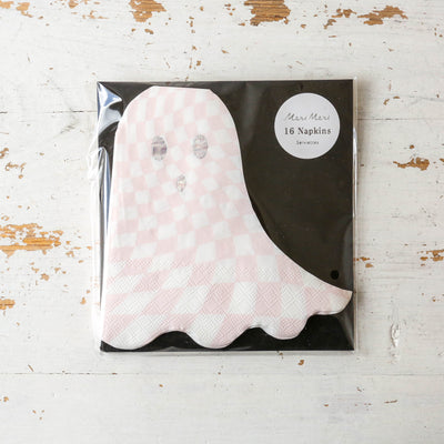 Pink Checked Ghost Napkins