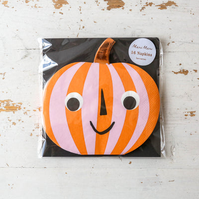 Pink & Orange Stripy Pumpkin Napkins