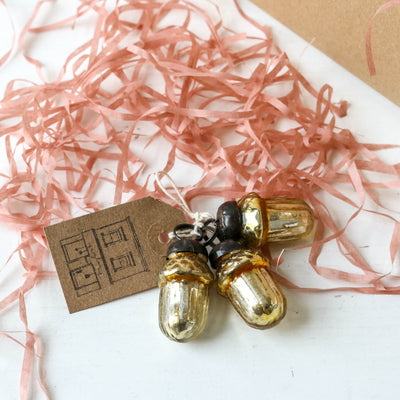 Gold 3cm Acorn Bauble - Pack of 3
