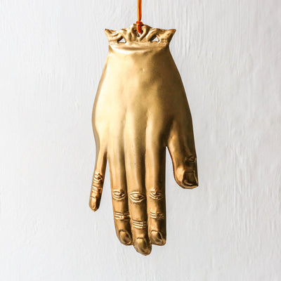 Large Hand Ornament - Pressed Antique Brass