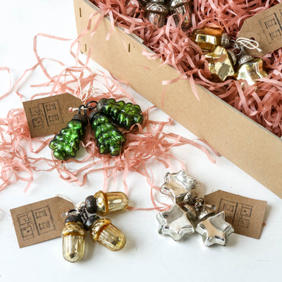 Gold 3cm Acorn Bauble - Pack of 3