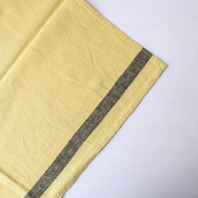 Linen Cotton Stripe Tea Towel - Lemon