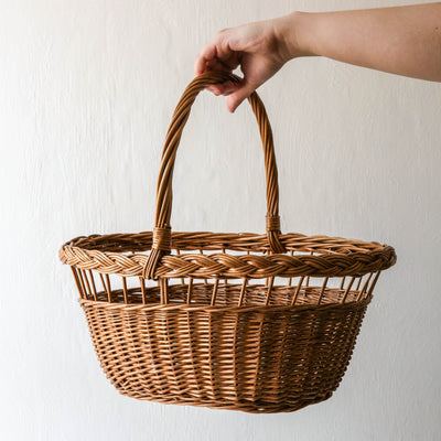 Open Sided Vintage Woven Basket