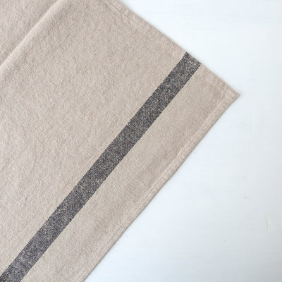 Linen Cotton Stripe Tea Towel - Natural