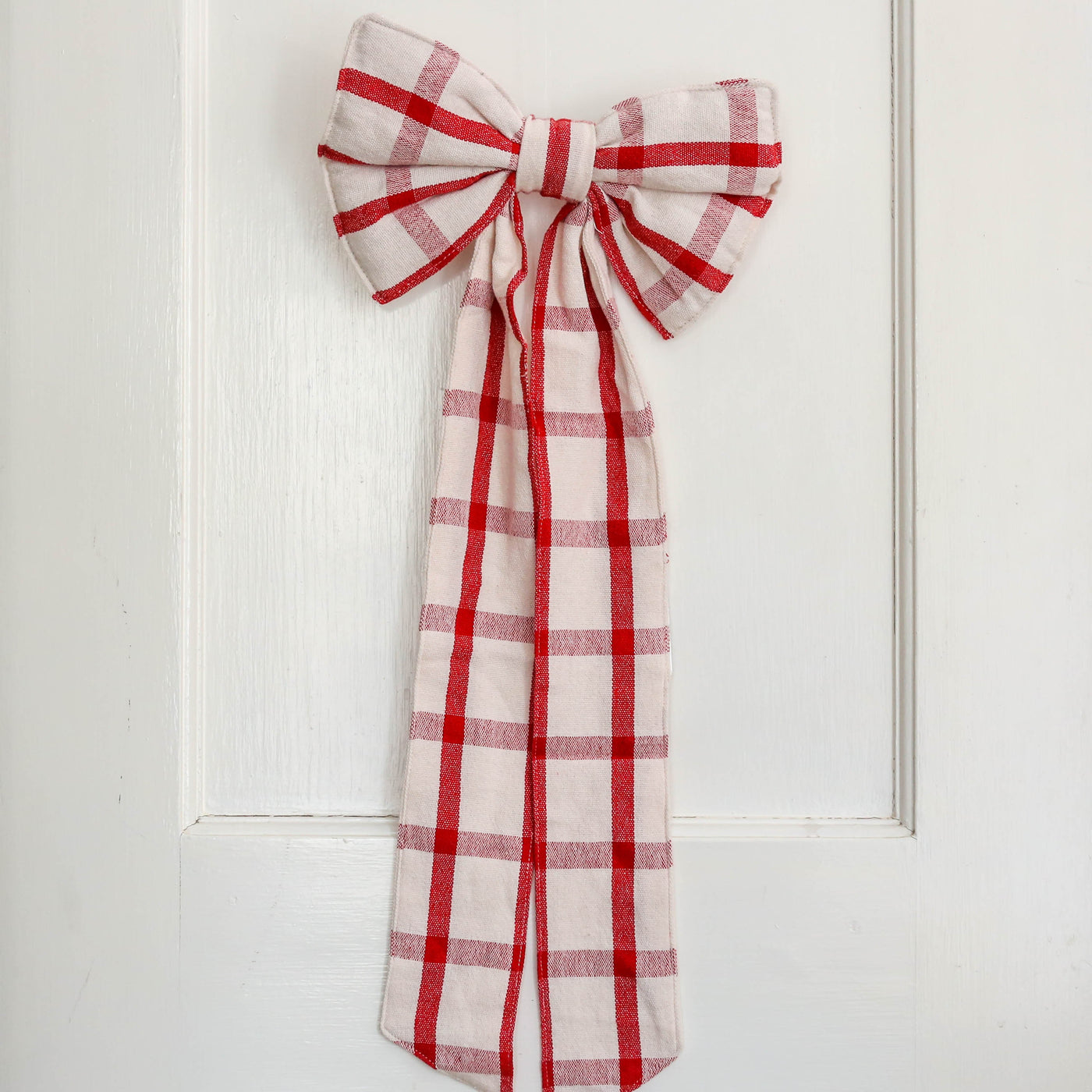 Large Ruby Deco Fabric Bow - Red