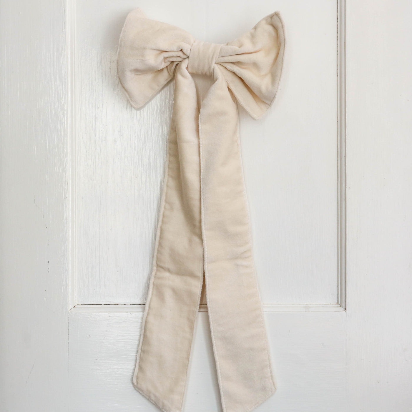 Large Ruby Deco Fabric Bow - Off White